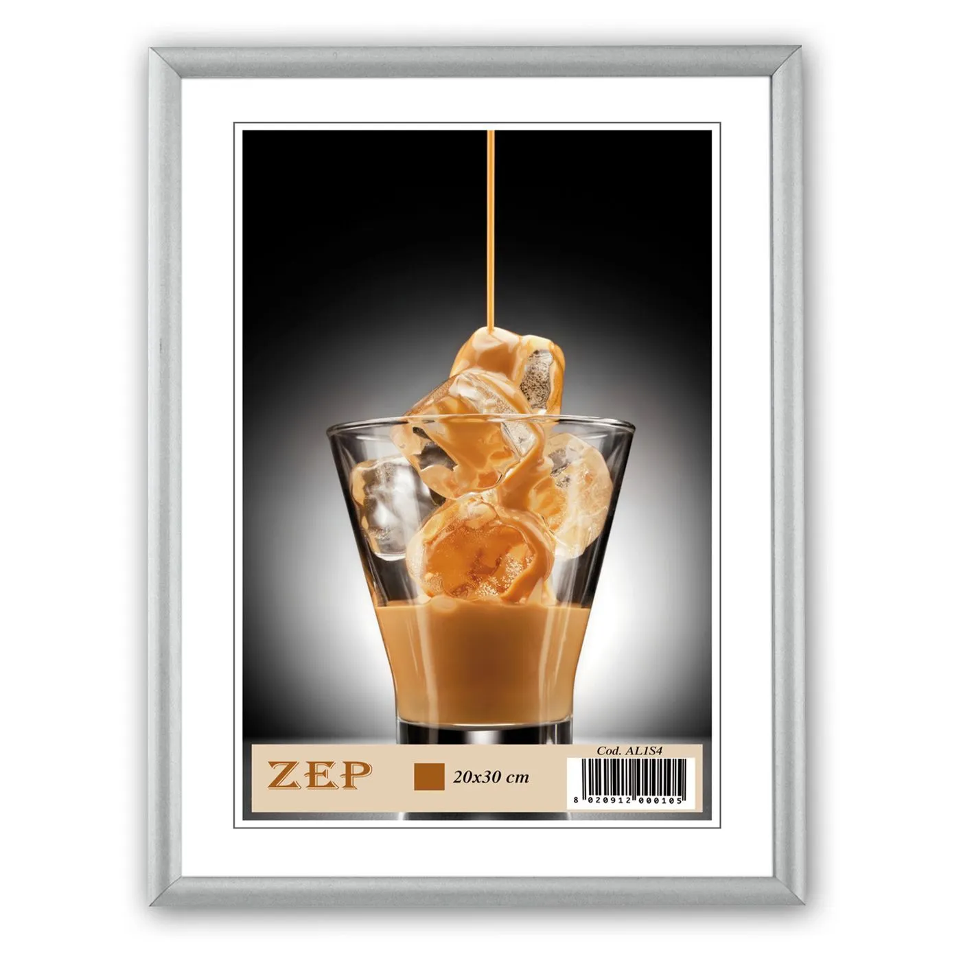 ZEP AL1S4, Enkel bilderamme, Tre, Sølv, Bord, Vegg, 20 x 30 cm, Landskap/portrett