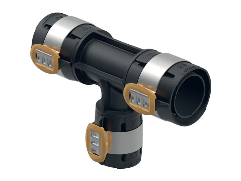 T-stykke FlowFit red PPSU 75-63-75mm