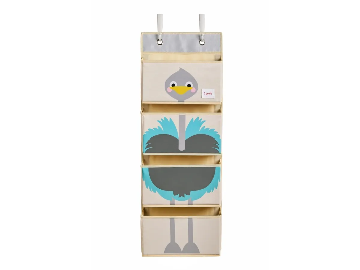 3 Sprouts Vægophæng med lommer (Wall Organizer), Struds