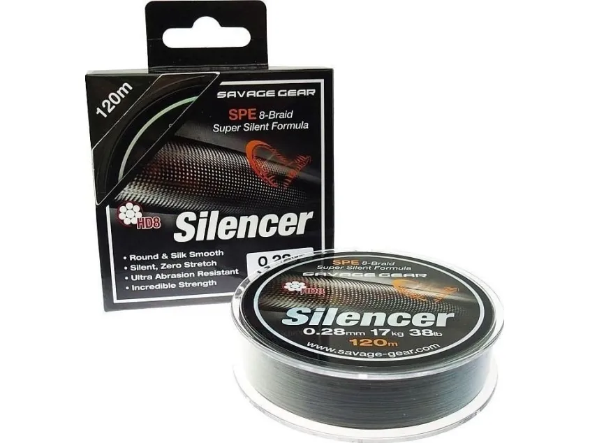 SG HD8 Silencer Braid 120m 0.40mm 80lbs 36,3kg Green