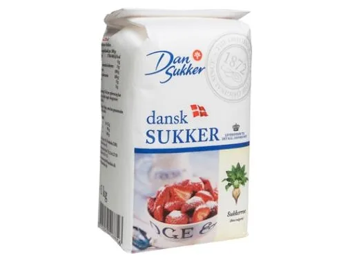 Sukker Stødt Melis 1 kg - (10 poser x 1 kg)