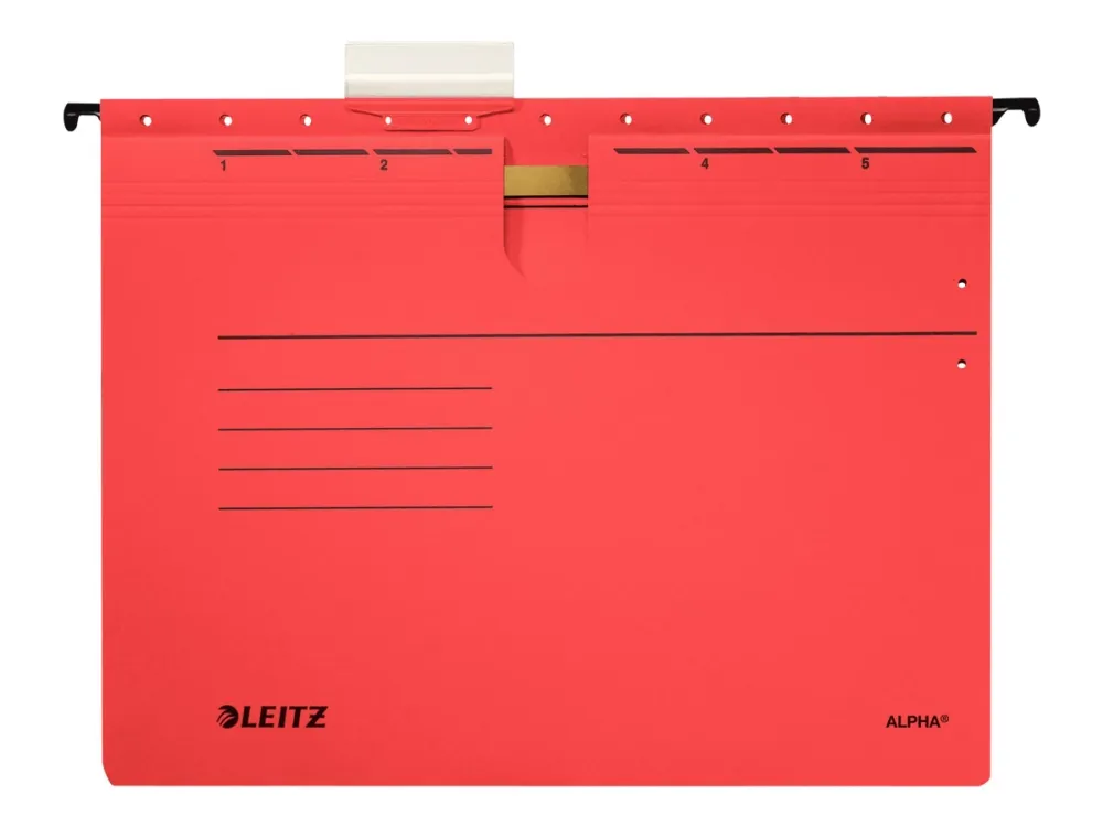 Leitz ALPHA - Hengeperm - for A4 (210 x 297 mm) - med fliker - rød