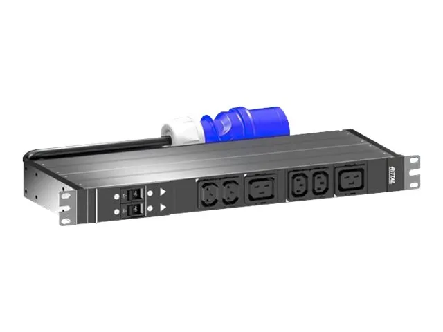 Rittal PDU Basic - Strømfordelerenhet (kan monteres i rack) - AC 230 V - 7.4 kW - enkeltfase - utgangskontakter: 6 (2 x IEC 60320 C19, 4 x IEC 60320 C13) - 1U - 19 - 3 m kabel