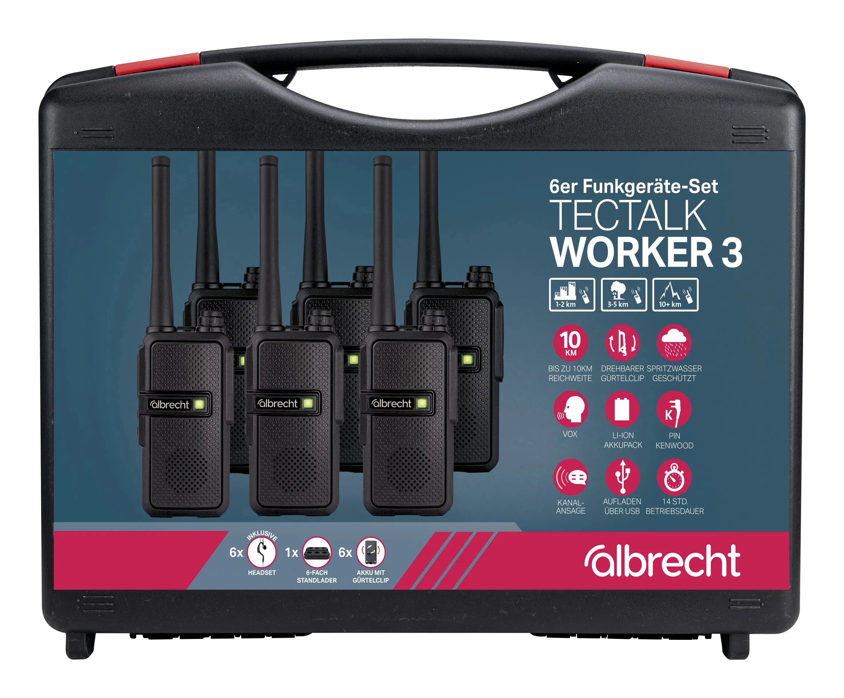 Albrecht Tectalk Worker 3-koffert 6-delers koffert-sett for håndverkere