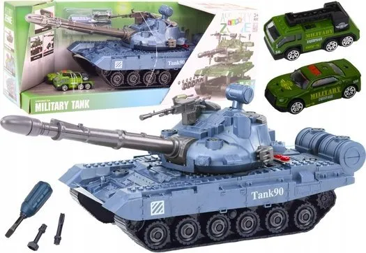 LeanToys militærkjøretøy DIY tankesett for å ta fra hverandre blå med lyder