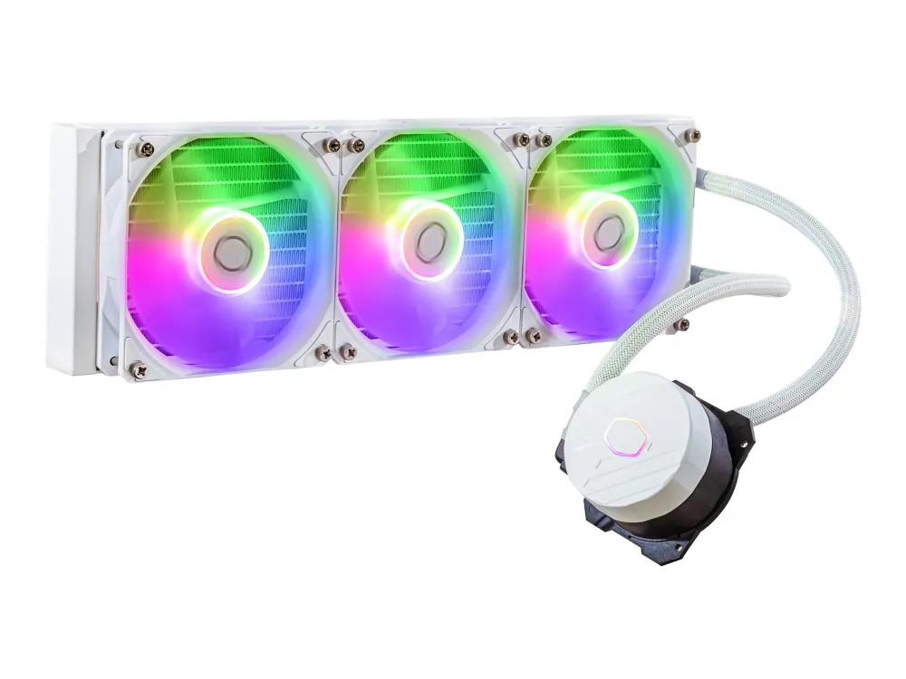 Cooler Master MasterLiquid 360L Core ARGB - White Edition - væskekjølesystem for prosessor - Radiatorstørrelse: 360 mm - (for: LGA1151, LGA1150, LGA1155, LGA1156, LGA1200, LGA1700, AM4, AM3+, AM3, AM2+, AM2, FM2+, FM2, FM1, AM5) - 120 mm - hvit