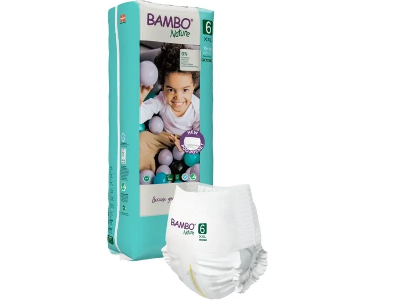 Børneble, bukseble, miljømærket, Bambo Nature Pants, 6, tall pack, (Tall) - (3 stk.)