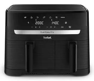 Tefal Easy Fry EY901N, Varmluftsfrityr, 8,3 l, Dobbel, Svart, Berøringskontroll, Enkeltstående