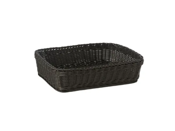 Brødkurv 40x30x10 cm Rektangulær Kraftig flet PP Sort,stk