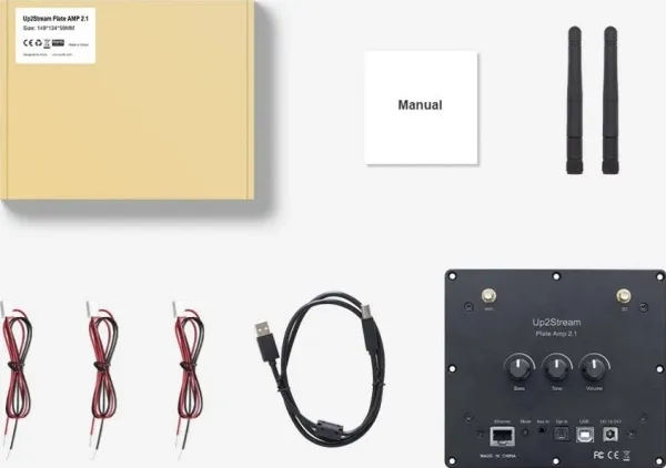 Arylic Up2Stream Plate Amp 2.1 - Multiroom trådløs 2.1 plateeffektforsterker