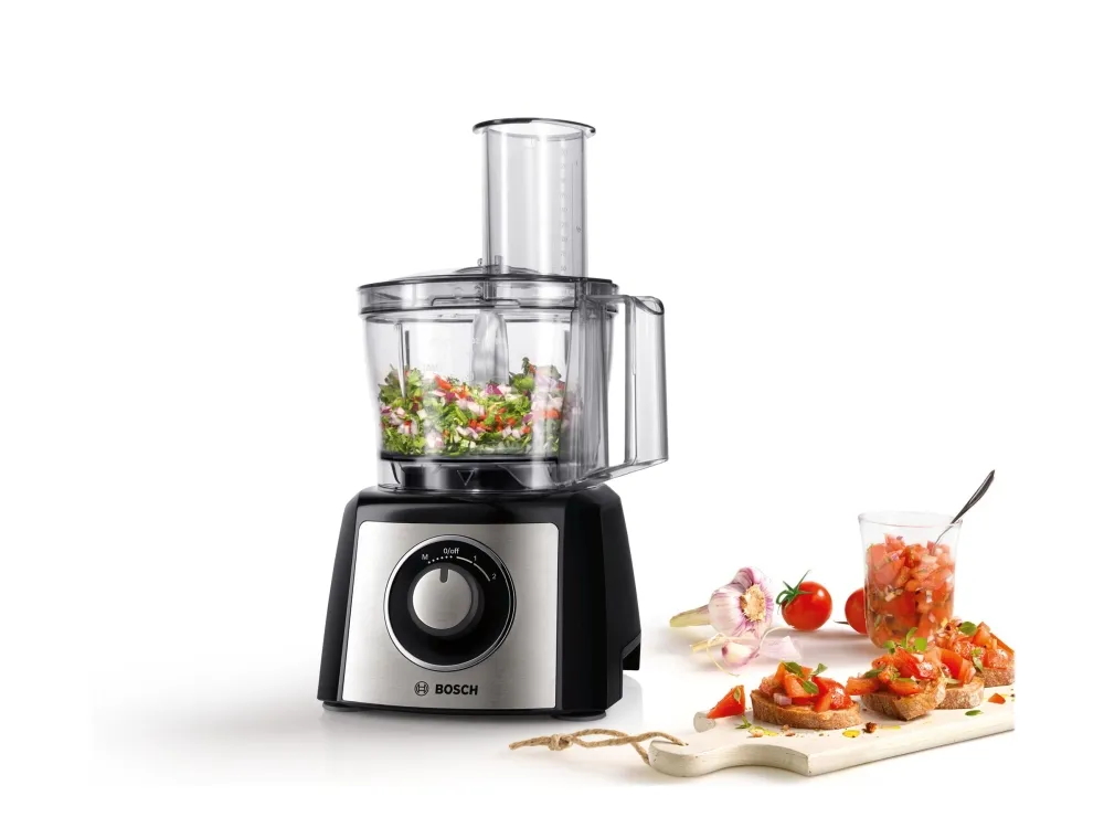 Bosch MultiTalent 3 MCM3401M - Kjøkkenmaskin - 800 W - børstet rustfritt stål / svart