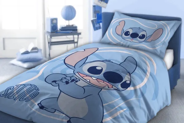 Disney Stitch sengetøy (blå) - 100 prosent bomull
