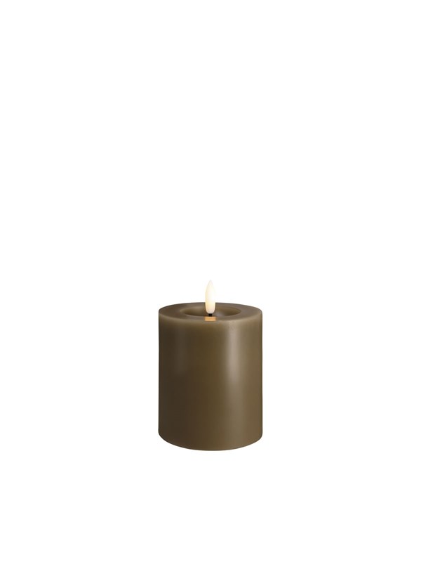 Moods & More LED pillar candle - Melted Dark sand - 74x100 mm