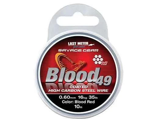 SG Blood49 0.60mm 16kg 35lb Coated Red 10m