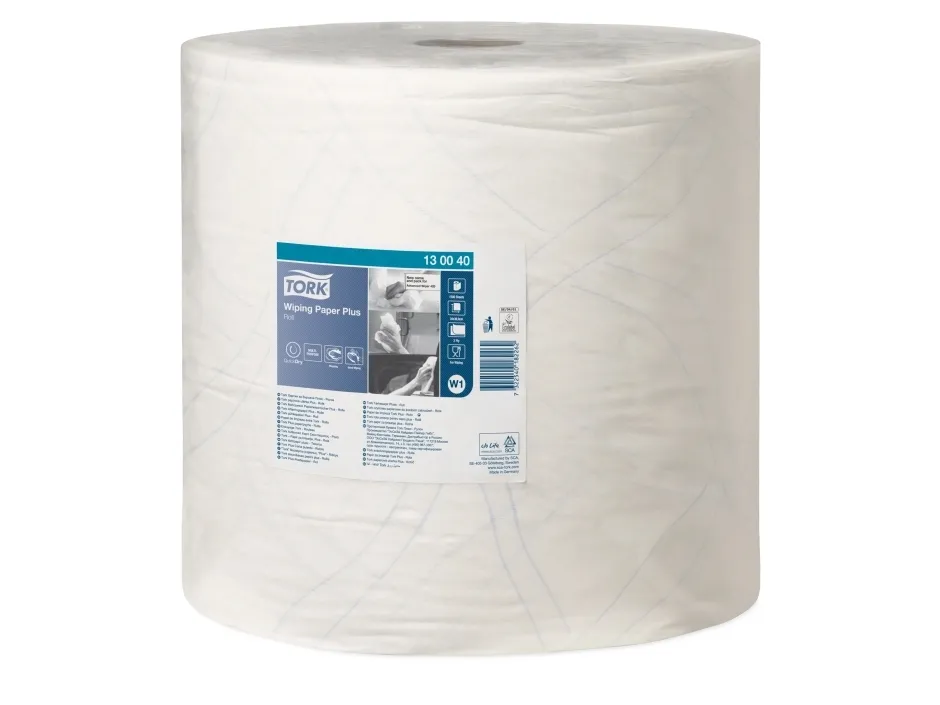 Aftørringspapir Tork Plus W1 420 2-lags hvid 510m