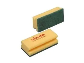 Skuresvamp Vileda High Foam 7x15cm 10stk med greb Grøn,10 stk/pk
