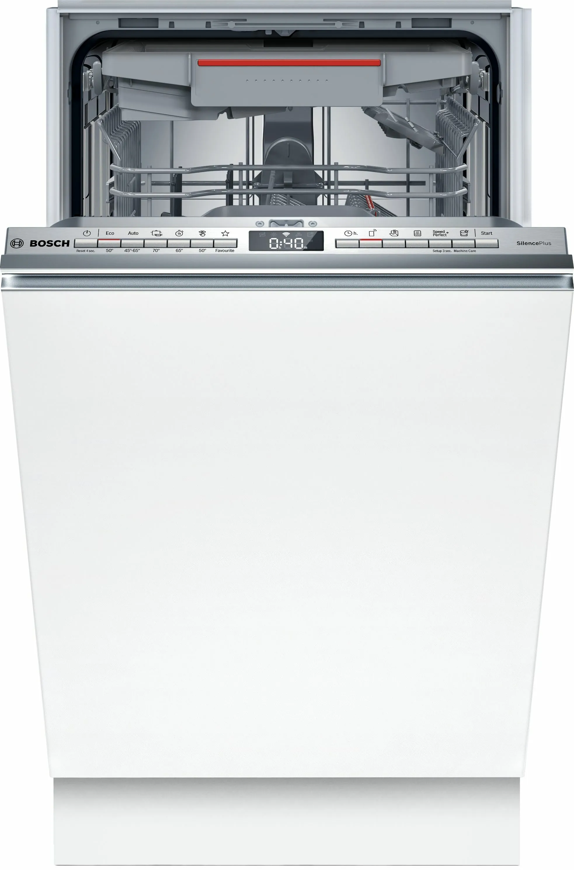 Bosch Serie 4 SPV4EMX25E, Fullstendig innebygget, Slimline (45 cm), Rustfritt stål, Knapper, 1,75 m, 1,65 m