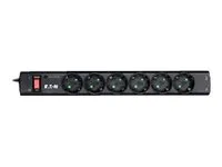 Eaton Protection Strip PS6TD - Overspenningsavleder - AC 220-250 V - 2500 watt - utgangskontakter: 6 - svart