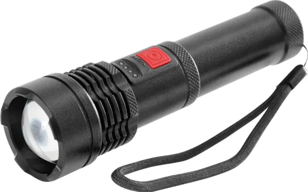 Orno LT-12 lommelykt LED COB 12W 500 lm med zoom og oppladbart batteri 2200 mAh