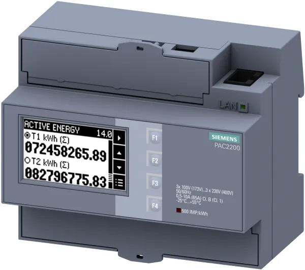 Sentron PAC2200, LCD, L-L:400V, L-N:230V 65A, 7KM2200-2EA40-1EA1