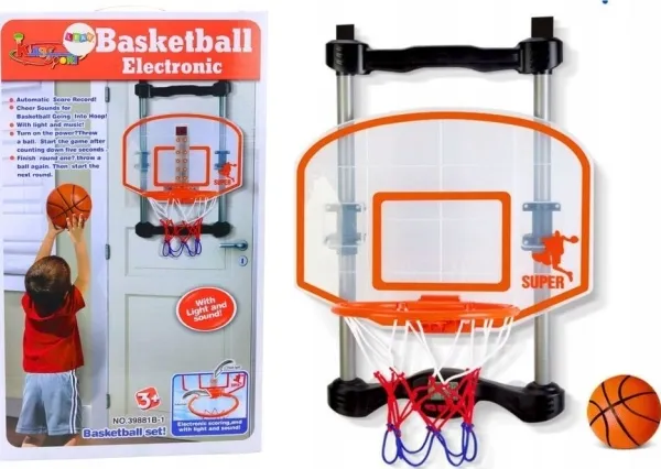 LeanToys kurvspill til hjemmet - basketballballpumpe - justerbar