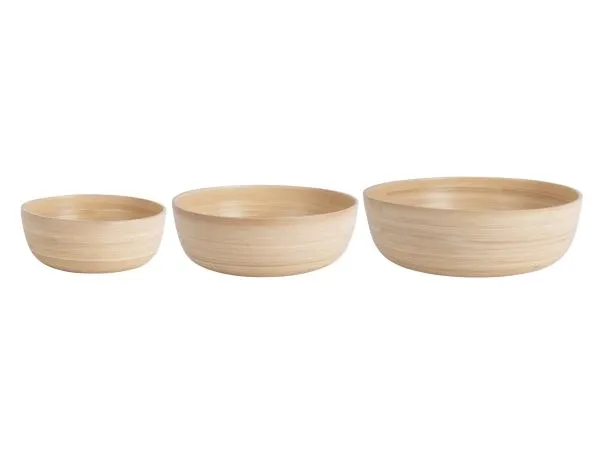 present time PT4140NT, Serveringsbolle, Bamboo, Naturlig, Rund, 3 stykker