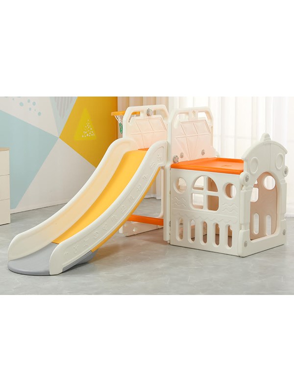 Elite Toys Kids Zone aktivitetsrutsjebane med basket og en hule
