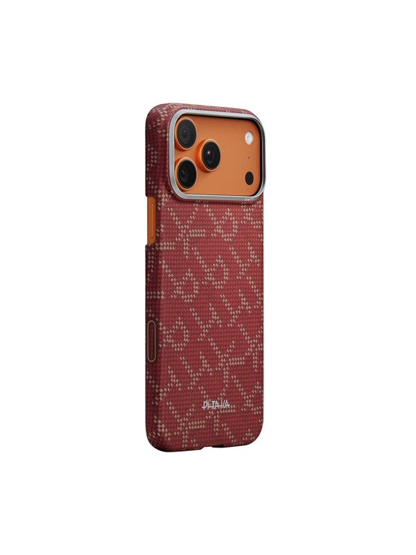 PITAKA Ultra-Slim Case - Monogram-Gold/Red - iPhone 17 Pro