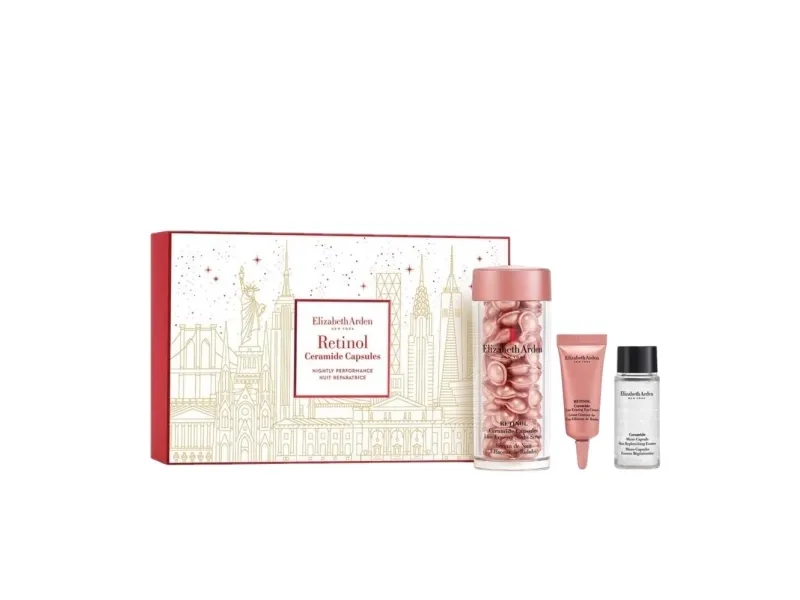 Elizabeth Arden Retinol & Ceramide-sett: serumkapsler 60 stk + øyekrem 5 ml + water cream 15 ml
