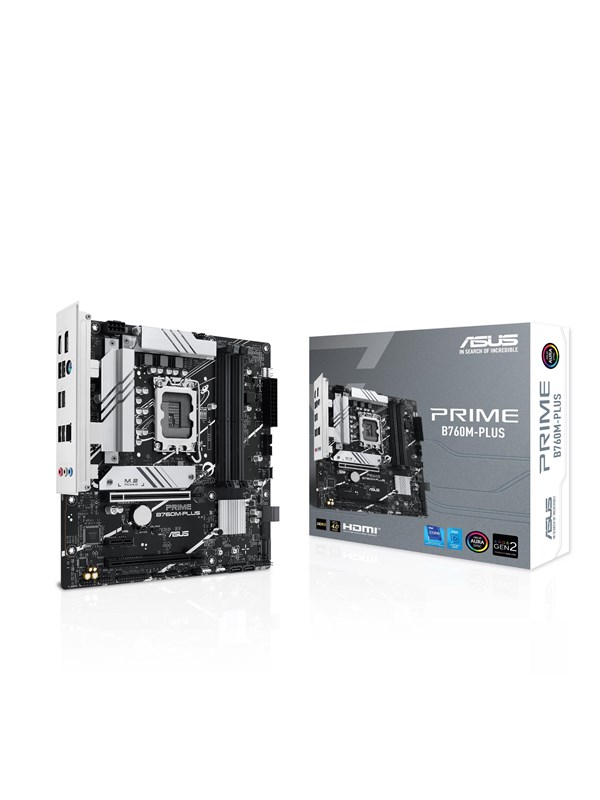 ASUS PRIME B760M-PLUS Hovedkort - Intel B760 - Intel LGA1700 socket - DDR5 RAM - Micro-ATX