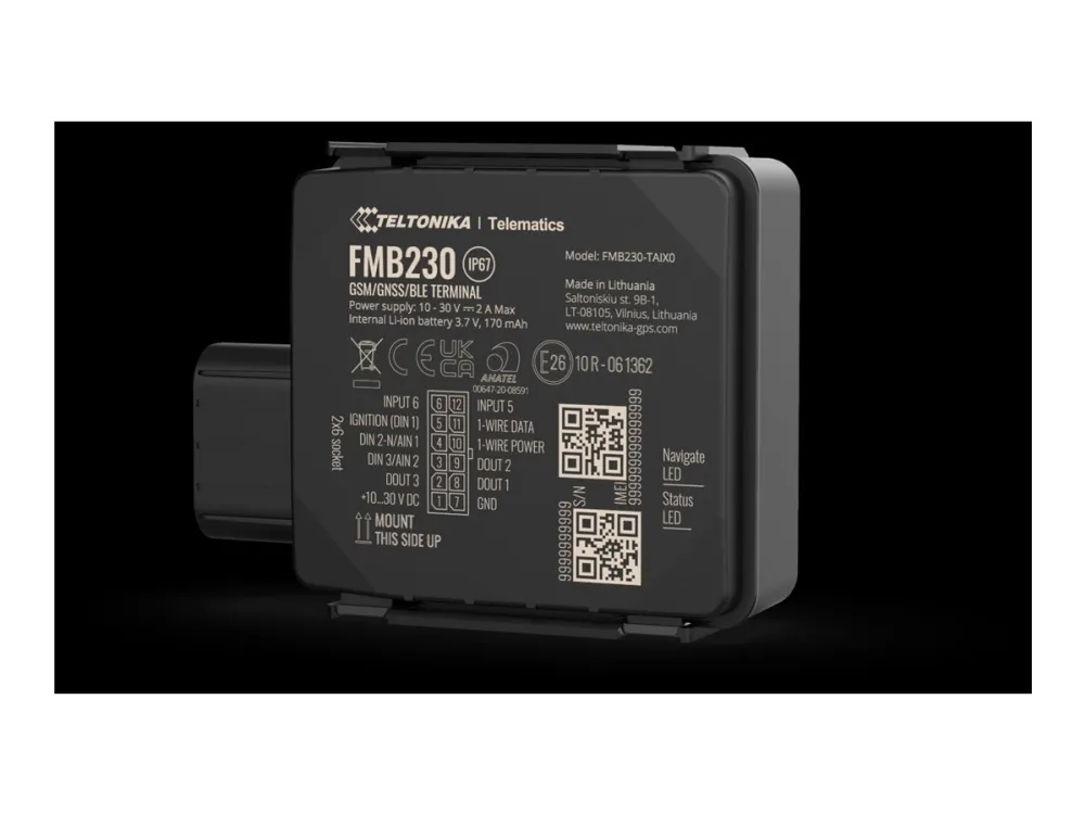 Teltonika FMB230 - GPS/GLONASS/GALILEO/BeiDou/QZSS-sporingsenhet - 128 MB