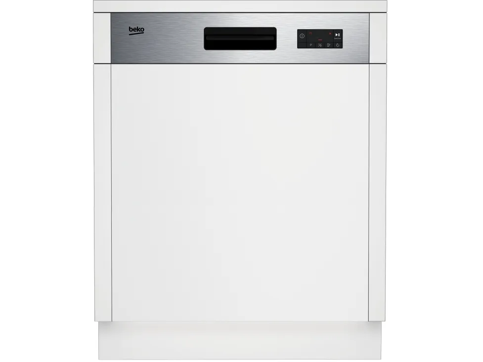 Beko BDSN15422X, Halvveis innebygget, Full størrelse (60 cm), Rustfritt stål, Svart, Knapper, LED