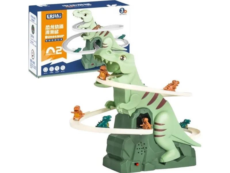 LeanToys Dino-zipline/kjøre- og klatrebane rutsjebane med lys og lyder