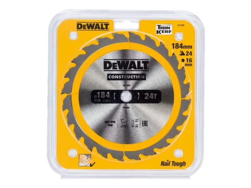 DEWALT rundsavklinger til akkusave, Ø184/16 mm, 24 td.