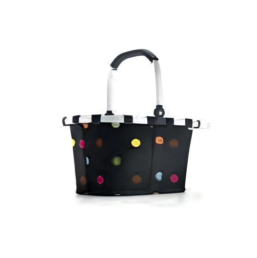 Reisenthel carrybag XS, Handlekurv, Sort, Oransje, Gult, Polyester, Mønster, Punktmønstret, 5 l