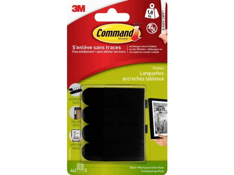 3M Command™ monteringsstrips for bilder svart, innhold: 4 par (17202BLKFGN)