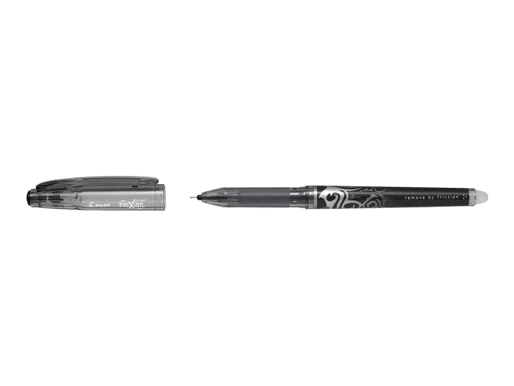 Pilot FriXion Point - Rulleballpenn - svart - varmesensitivt gel-blekk - 0.5 mm - ekstra fin - med viskelær