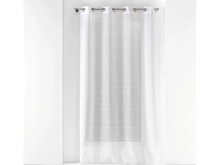 Douceur d`Interieur Fantasy gardin med ringe, rutemønster, 140 x 240 cm