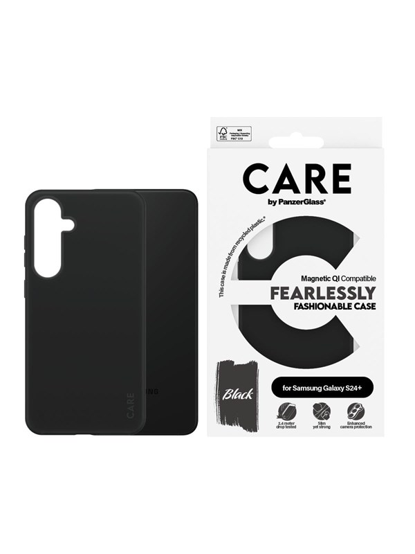 CARE by PanzerGlass Fashionable Case Black w. QI Compatible Samsung Galaxy S24+