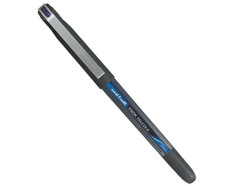 Bic Uni Vision 185 Needle Point Roller blå skrivefarge Micro tube spiss (salg/restparti: pris for 12 stk.)