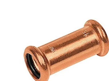 skydemuffe 12 mm rødg. - Cu press. M og V bakker. Rødgods