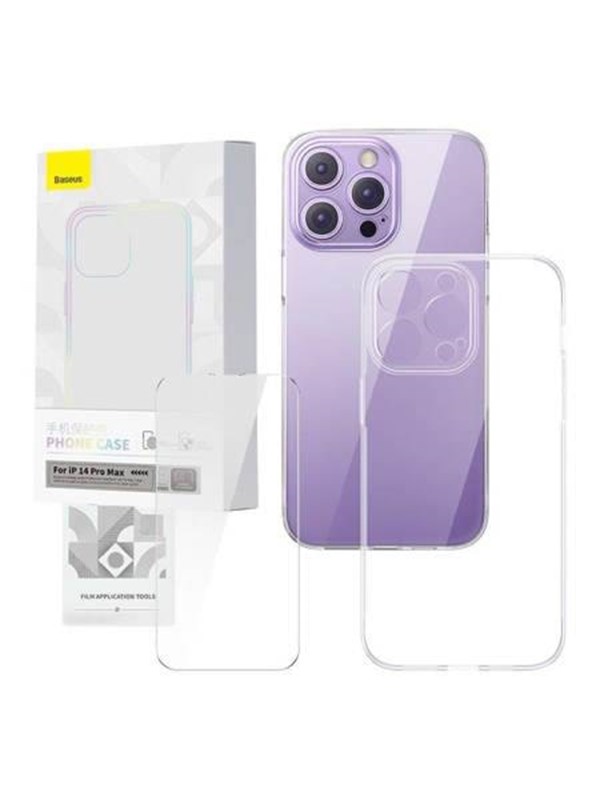 Baseus Transparent Case and Tempered Glass set  Corning for iPhone 14 Pro Max