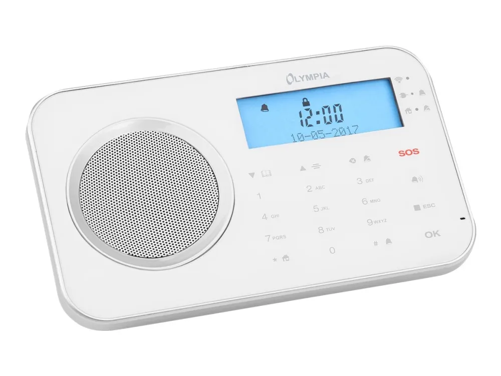 OLYMPIA ProHome 8700 - Hjemmesikkerhetssystem - trådløs - Mobiltelefon - Wi-Fi - 2.4 Ghz, 868.5 MHz - hvit