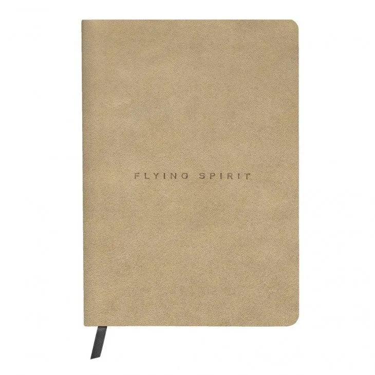 Flying Spirit Læder Notesbog A5, 14,8x21cm, Linieret 180 sider, 90 ark, papiret er elfenbens farvet, leveres i æske