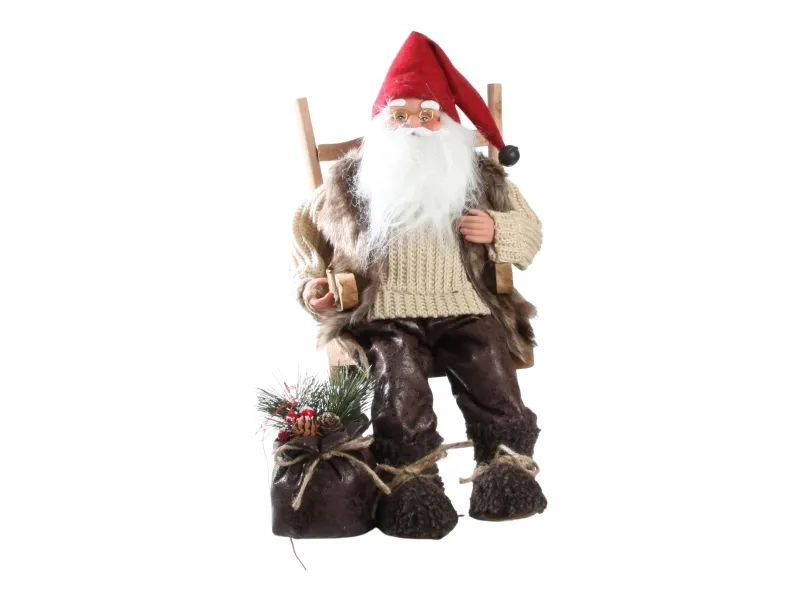 Det Gamle Apotek julenisse, H43 cm, B39 cm, D27 cm, grå