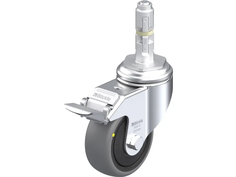 Blickle 750752 LKRA-TPA 80KF-11-FI-ELS-E12 styrehjul med brems, hjuldiameter 80 mm, bæreevne (maks.) 65 kg, 1 stk