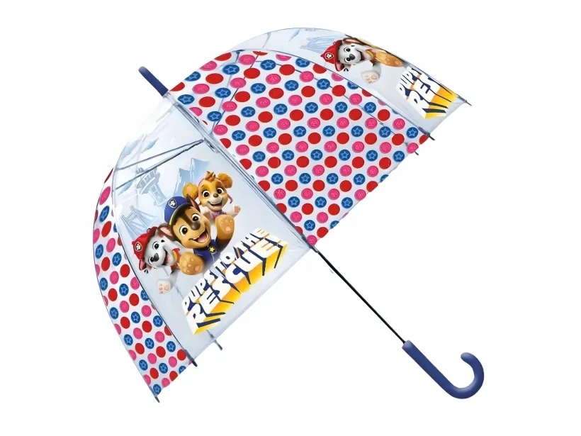Kids Euroswan paraply, gjennomsiktig, manuell 46 cm, Paw Patrol PW20001
