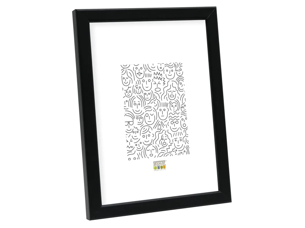 Deknudt S41JL2, Fotoark kartong, Glass, Tre, Sort, Enkel bilderamme, Bord, Vegg, 29,7 x 42 cm, Rektangulær