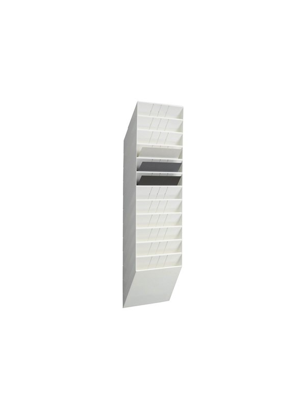 DURABLE Brosjyreholder for veggmontering. Med 12 st hyller för A4 liggendeformat.
