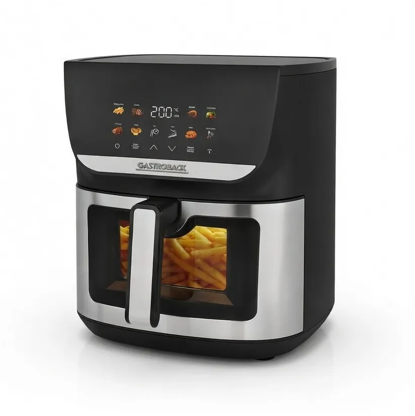 Gastroback Heat & Crisp Family, Varmluftsfrityr, 8 l, 2 kg, 80 °C, 200 °C, 7 person(er)